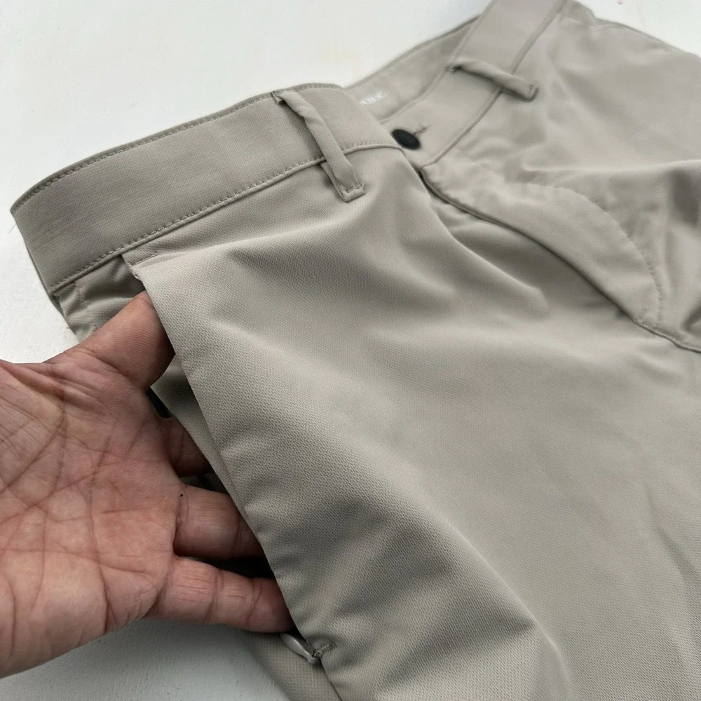 Banana Republic Men's Performance Traveler Pants 34x32 Tan Golf Tech Stretch